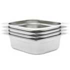 vidaXL Gastronorm Containers 4 pcs GN 1/2 100 mm Stainless Steel