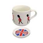 Puckator London Souvenir London Guardsman Porcelain Mug & Coaster Lid Set