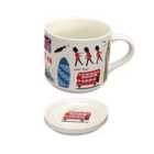 Puckator London Souvenir Porcelain Mug & Coaster Lid Set