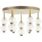 Beliani Ceiling Lamp Yowaka Metal Gold