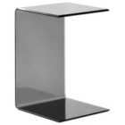 Beliani Side Table LOURDES Tempered Glass Black