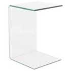 Beliani Side Table LOURDES Tempered Glass Transparent