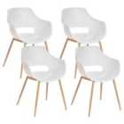 Beliani Set Of 2 Dining Chairs Lilly Wood Light Grey