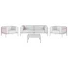 Beliani Garden Lounge Set With Table 4 Seater Ferretti Light Beige