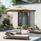 Garden Sanctuary Large 3M Patio Traditional Parasol - Khaki