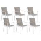 Beliani Set of 6 Garden Chairs BUSSETO Metal Grey