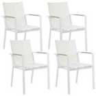 Beliani Set of 4 Garden Chairs BUSSETO Metal White