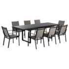 Beliani Garden Dining Set 8 Seater Valcanetto/Busseto Metal Black