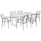 Beliani Garden Dining Set 6 Seater Valcanetto/Grosseto Metal White