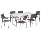 Beliani Garden Dining Set 6 Seater Valcanetto/Grosseto Metal Grey/ White