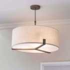 Hartfield 3lt pendant light brushed bronze