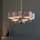 Ashton 6lt pendant light brushed chrome
