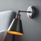 Mateo Wall light with shade aged pewter