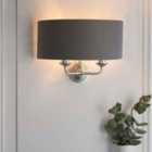 Ashton 2lt wall light bright nickel