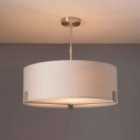 Hartfield 3lt pendant light satin nickel