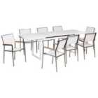 Beliani Garden Dining Set 8 Seater Valcanetto/Grosseto Metal White