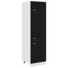 vidaXL Refrigerator Cabinet Black 60X57X207cm Engineered Wood