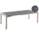 Beliani Garden Dining Table GROSSETO 220 cm 100 cm Flamed Granite Graphite Grey