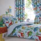 Portfolio Home Kids' Club Dinosaurs Blue Bed Duvet Cover And Pillowcase Set, Blue - Single