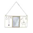 Homezone Hanging Gold Face Jewellery Hanger With Mirror Wall Mounted Storage Wall Art Modern Home Decor Ornamental Jewellery Bedroom Bathroom (jewellery Hanger With Mirror)