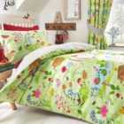 Kids Club Bluebell Woods Bed Duvet Cover And Pillowcase Set, Polyester-cotton, Green, Single
