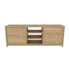 Decorotika Otis Modern TV Stand TV Unit TV Cabinet Storage With Open Shelves - Gold And Oak