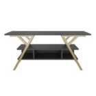 Decorotika Minerva Decorative Tv Unit Tv Stand Tv Stand Storage With Open Shelves - Gold And Anthracite