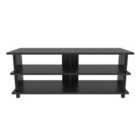 Decorotika Pueblo 120 Cm Wide Tv Stand Tv Console Tv Unit Storage With Open Shelves - Black And Anthracite