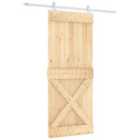 vidaXL Sliding Door with Hardware Set 85x210 cm Solid Wood Pine