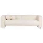 Beliani 3 Seater Velvet Sofa Off-white Leiren