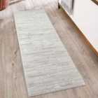Hamilton Modern Sheen Area Rug - Blocked Bold Geometric Design Silver 60Cm X 220Cm