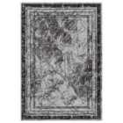 Obsidian Modern Low Pile Area Rug - Frame Abstract Design Grey Rug Grey 120Cm X 170Cm