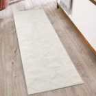 Hamilton Modern Metallic Sheen Area Rug - Mosaic Geometric Triangle Design Cream 60Cm X 220Cm
