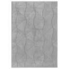 Vellure Modern Indoor Living Room Area Rug Embossed Metallic Sheen Pyramid Design Anthracite 160X230 Cm