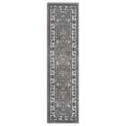 Obsidian Modern Low Pile Area Rug - Classical Traditional Design Grey Rug Grey 60Cm X 220Cm