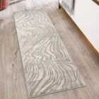 Hamilton Modern Metallic Sheen Area Rug - Marble Inspired Design Mocha 60Cm X 220Cm