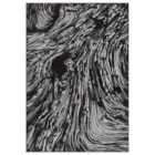 Obsidian Modern Low Pile Area Rug - Whirlpool Design Grey Rug Grey 120Cm X 170Cm