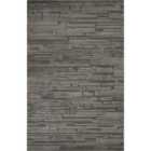 Hamilton Modern Sheen Area Rug - Blocked Bold Geometric Design Dark Grey 80Cm X 150Cm