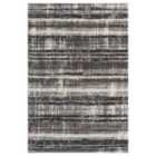 Eleanor Modern Embossed Contemporary Living Room Area Rug - Striped Design Rug Grey 120Cm X 170Cm