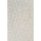 Hamilton Modern Metallic Sheen Area Rug - Mosaic Geometric Triangle Design Cream 120Cm X 170Cm