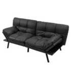 Costway 2 Seater Convertible Sofa Bed With Reclining Backrest-black