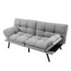 Costway 2 Seater Convertible Sofa Bed With Reclining Backrest-grey