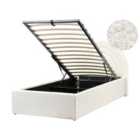Beliani Boucle Eu Single Size Ottoman Bed Off-white Anet