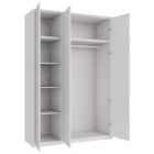 Wickes Claydon White Slab Triple Wardrobe with Rail, Shelves, Plinth & Panels - 2333 x 1536mm