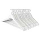 Wooden Coat Hangers - White - Pack Of 30