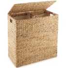 Gr8 Home X Large Water Hyacinth Double Laundry Hamper Bin Clothes Washing Basket With Lid