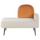 Beliani Right Hand Velvet Chaise Lounge Orange Arcey
