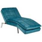 Beliani Velvet Chaise Lounge Teal Loiret