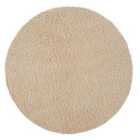 Livabliss Soso Round Shaggy Solid Color Plush Pile Beige Area Rug (120 x 120 cm)