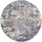 Livabliss Noa Round Abstract Modern Marble Teal Area Rug (200 x 200 cm)